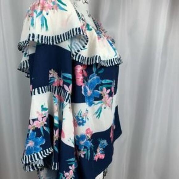 Jealous Tomato Floral On or Off Shoulder Blouse Bell Sleeves Top Small - Picture 2 of 4
